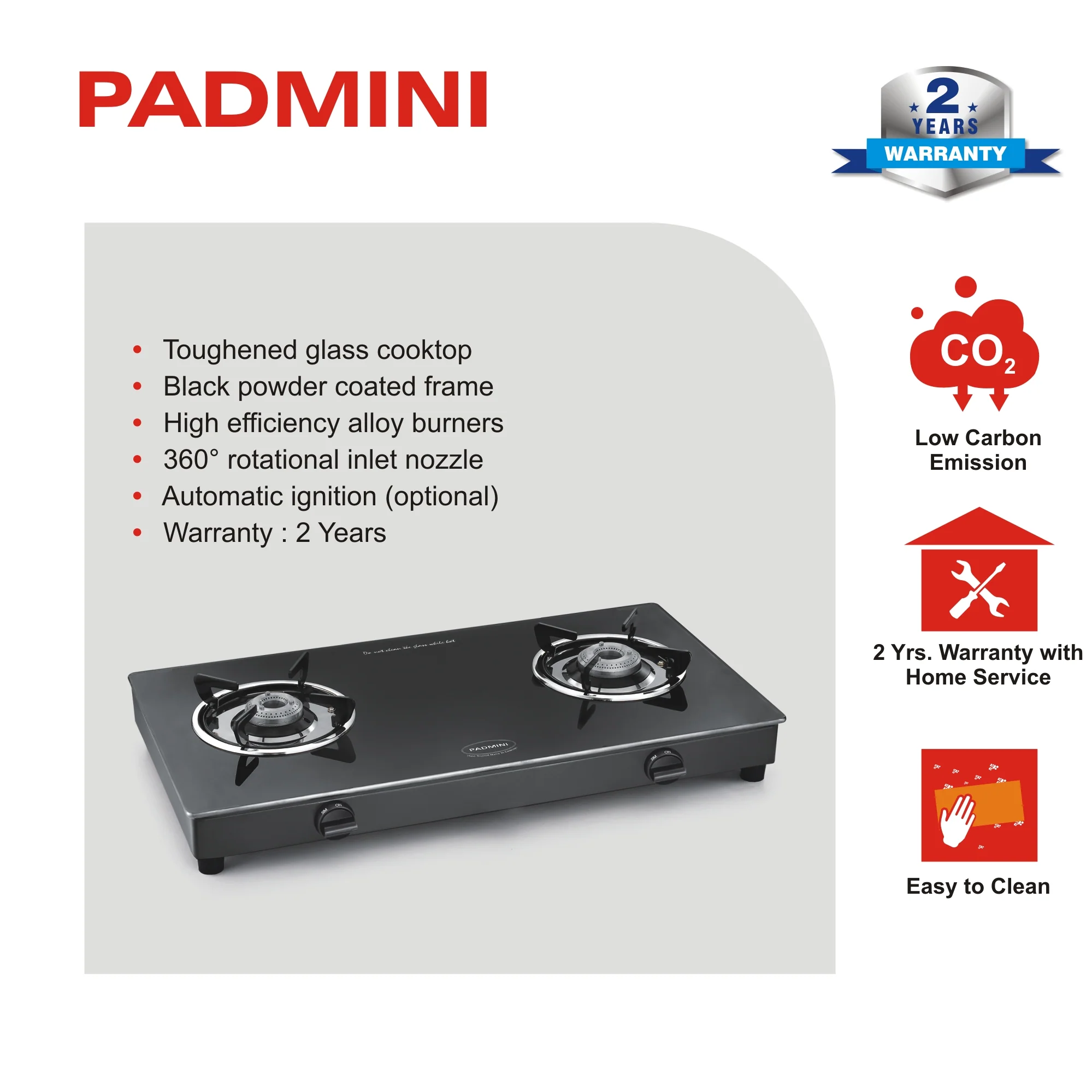 PADMINI 2 Burner Cooktop 2GT Prima - Image 3