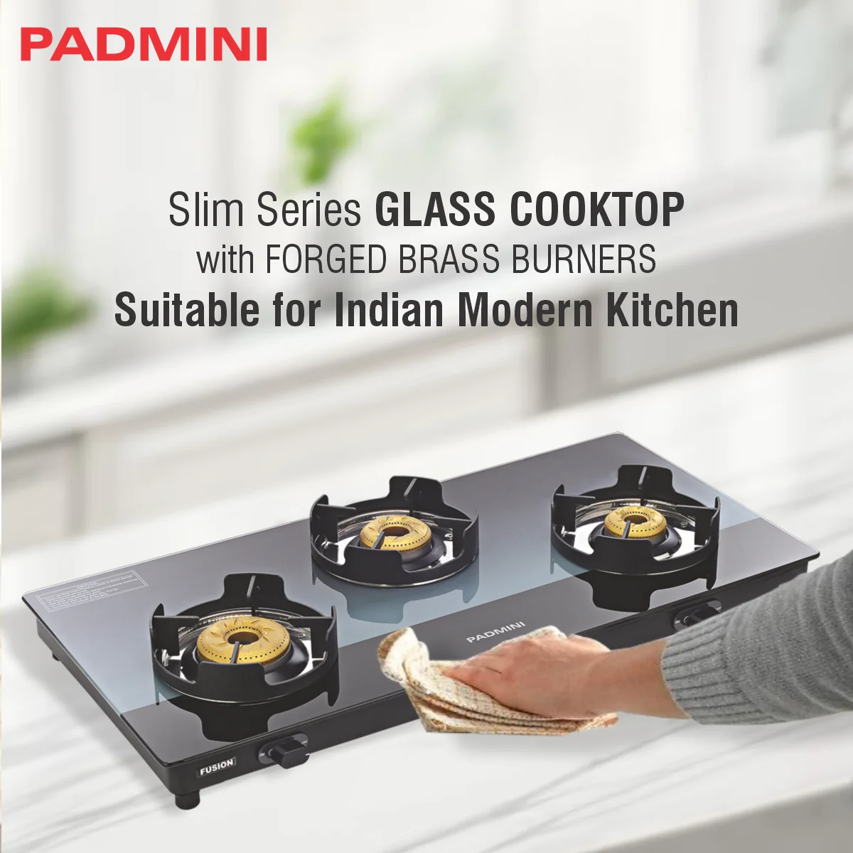 PADMINI 3 Burner Cooktop 3GT Fusion - Image 3