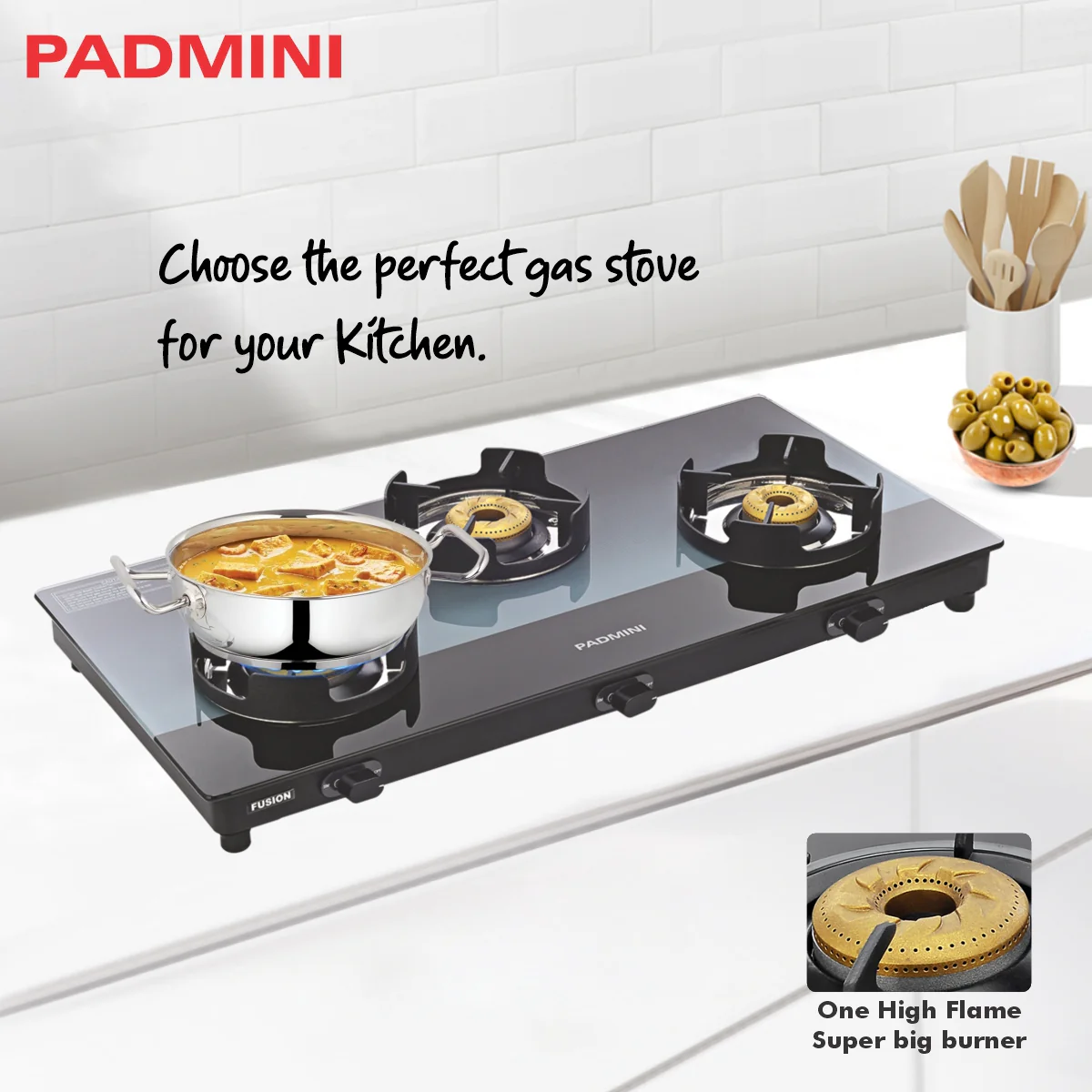 PADMINI 3 Burner Cooktop 3GT Fusion - Image 4