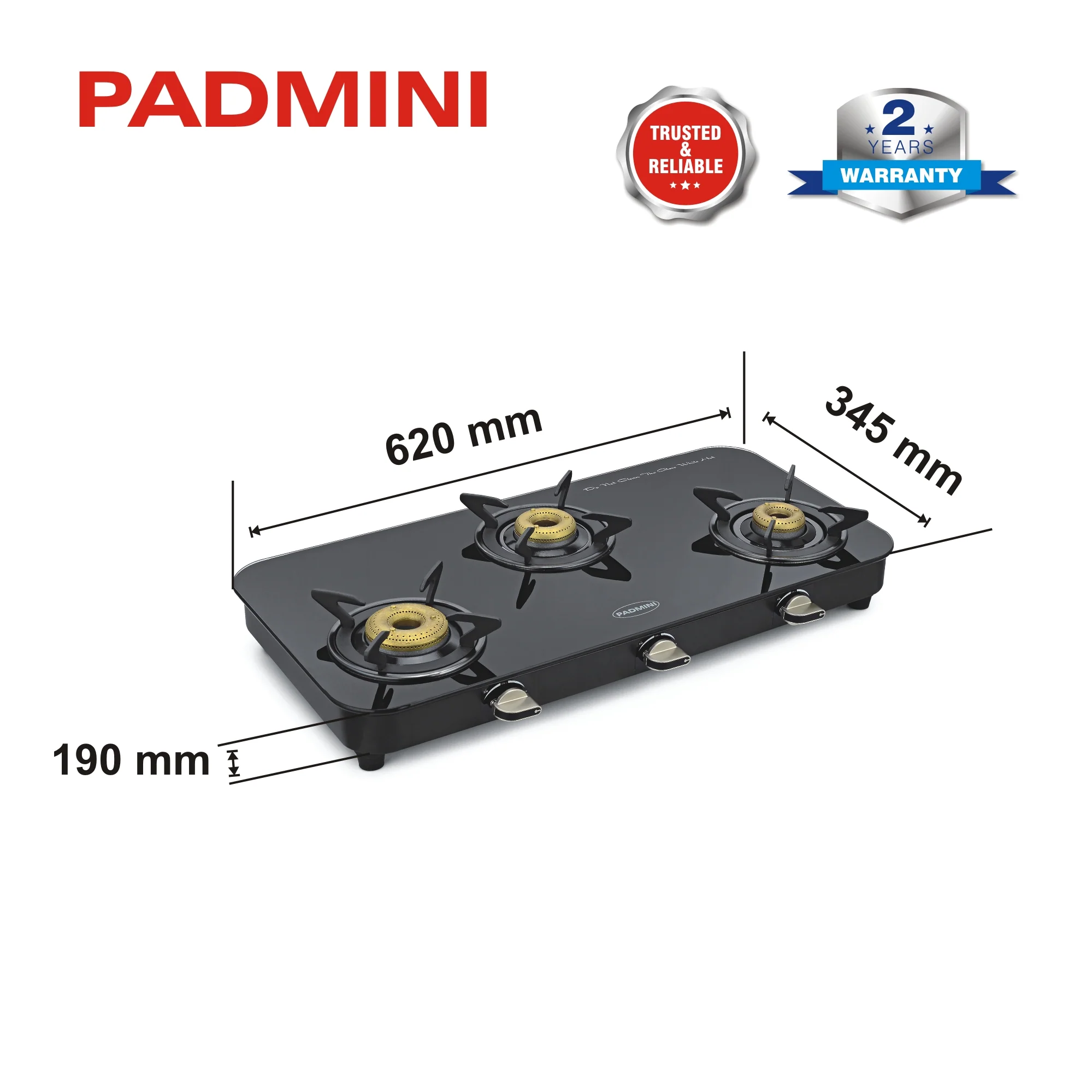 PADMINI 3 Burner Cooktop 3GT Lotus - Image 10