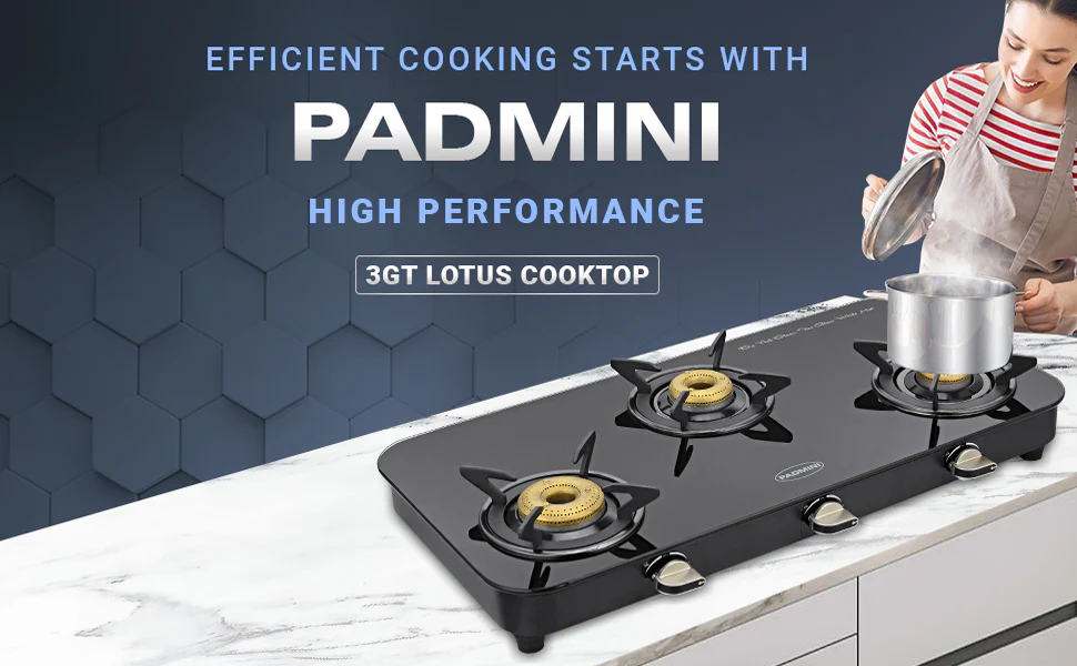 PADMINI 3 Burner Cooktop 3GT Lotus - Image 3