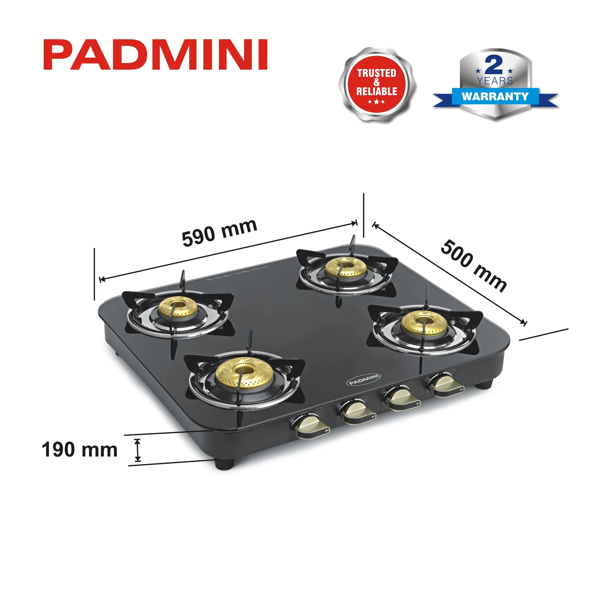 PADMINI 4 Burner Cooktop 4GT DLX HF (High Flame) - Image 5