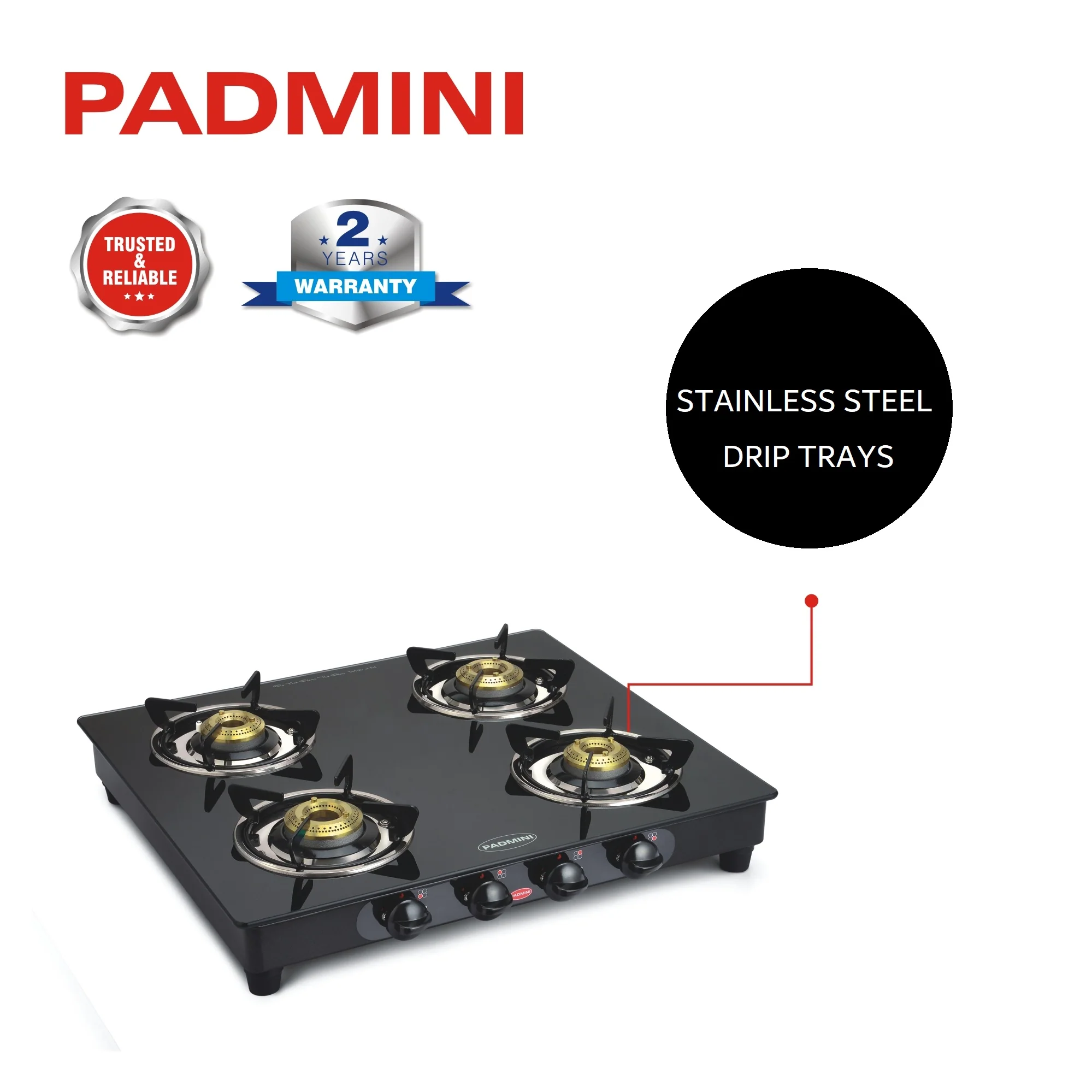 PADMINI 4 Burner Cooktop 4GT Star - Image 5