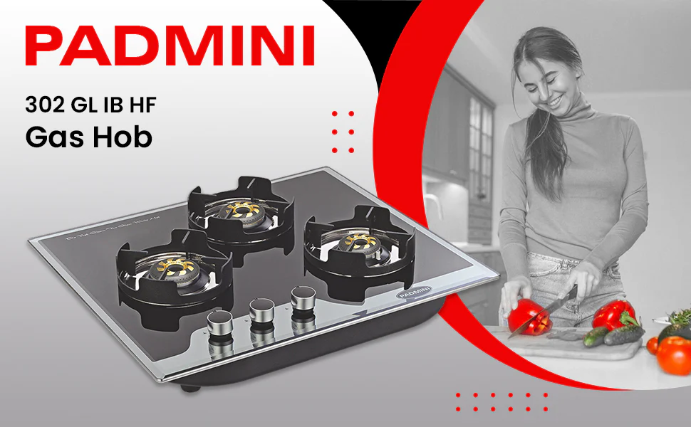 PADMINI Gas Hob 302 GL IB HF (High Flame) - Image 3