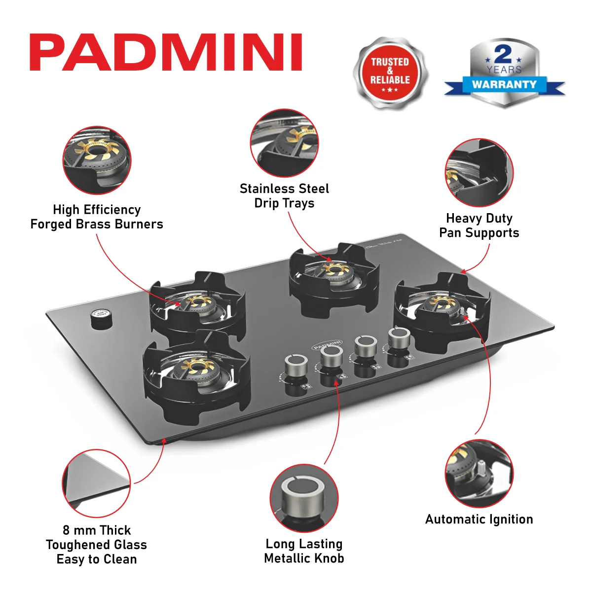 PADMINI Gas Hob 401 GL IB - Image 10
