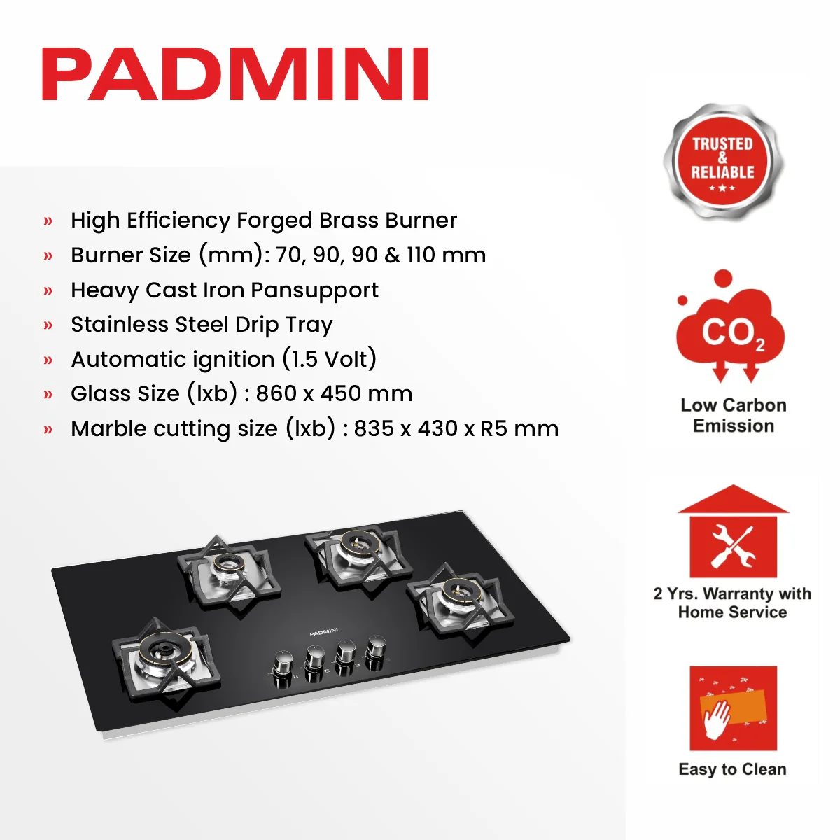 PADMINI Gas Hob CH-4001 - Image 3