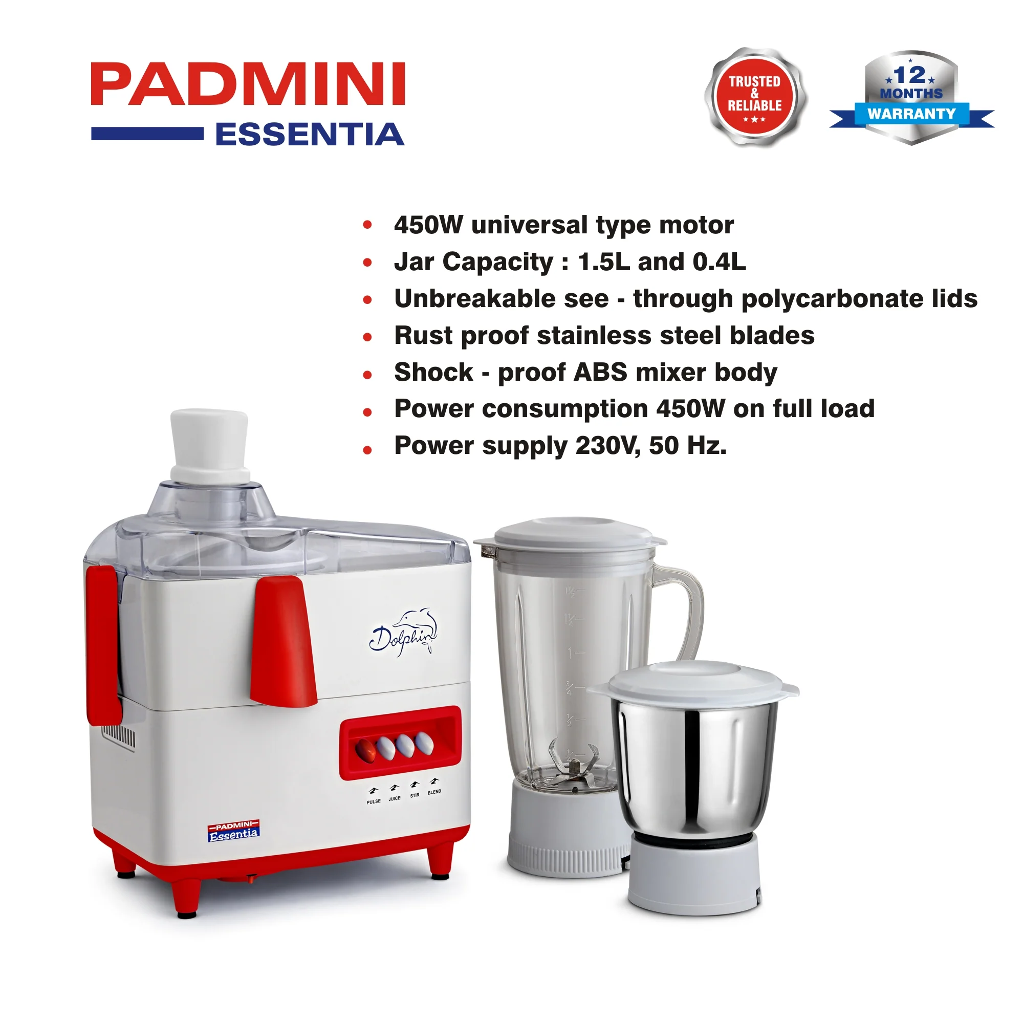 PADMINI Juicer Mixer Grinder Dolphin - Image 3