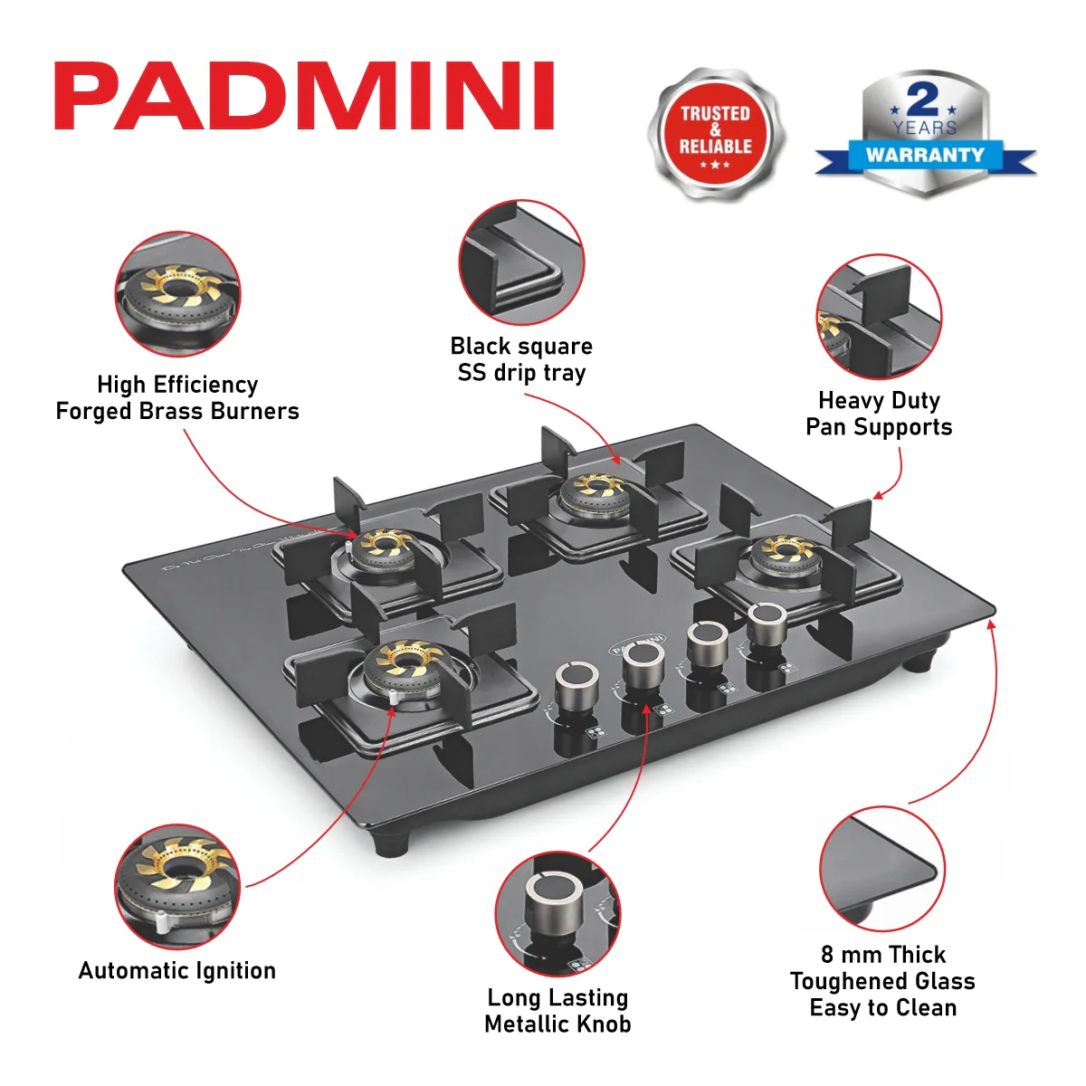 PADMINI Gas Hob 410 GL IB - Image 10