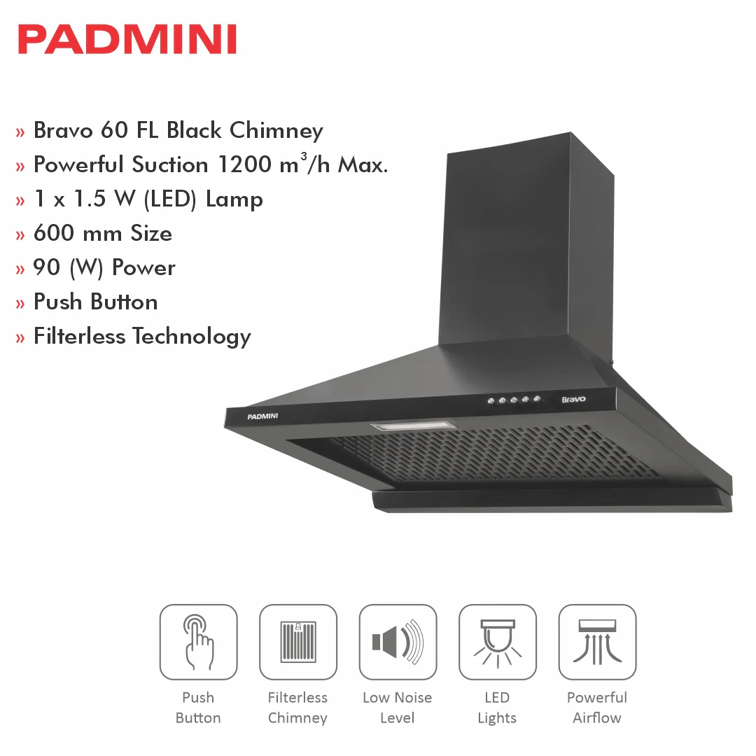 PADMINI Electric Chimney Bravo 60 FL (FILTERLESS) - Image 5