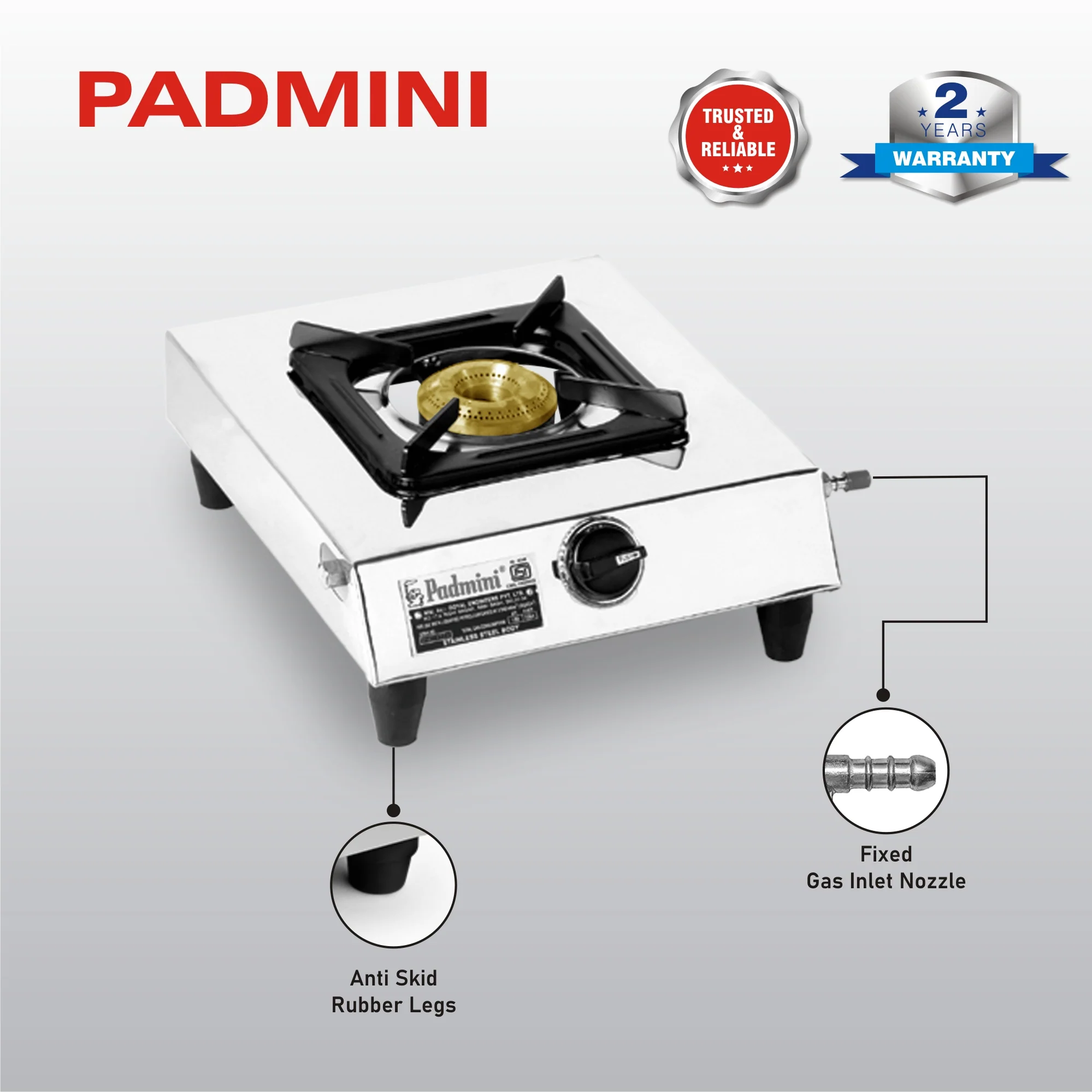 PADMINI Single Burner CS-101 Stainless Steel Gas Stove - Image 6